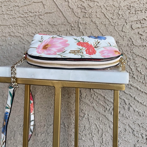 KATE SPADE White Pink & Blue Floral Bloom Blossom Hilli Dome Crossbody Bag - Picture 11 of 12